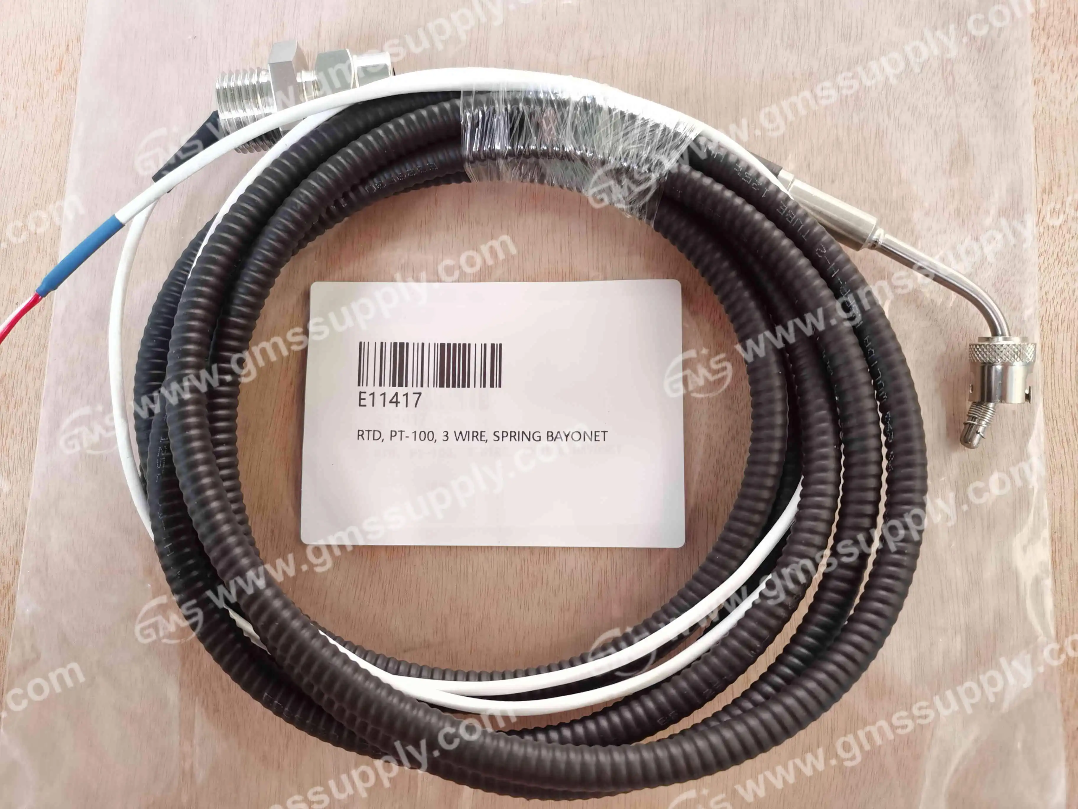 E11417 RTD PT-100, 3 WIRE SPRING BAYONET