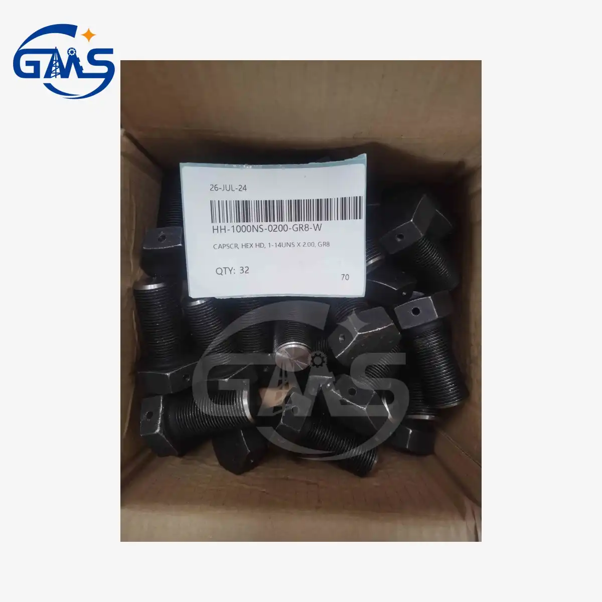 CAPSCR, HEX HD, 1-14UNS X 2.00, GR8 HH-1000NS-0200-GR8-W
