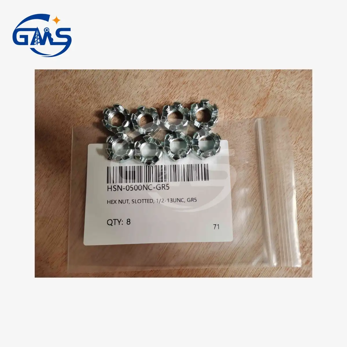 HEX NUT, SLOTTED, 1/2-13UNC, GR5 HSN-0500NC-GR5