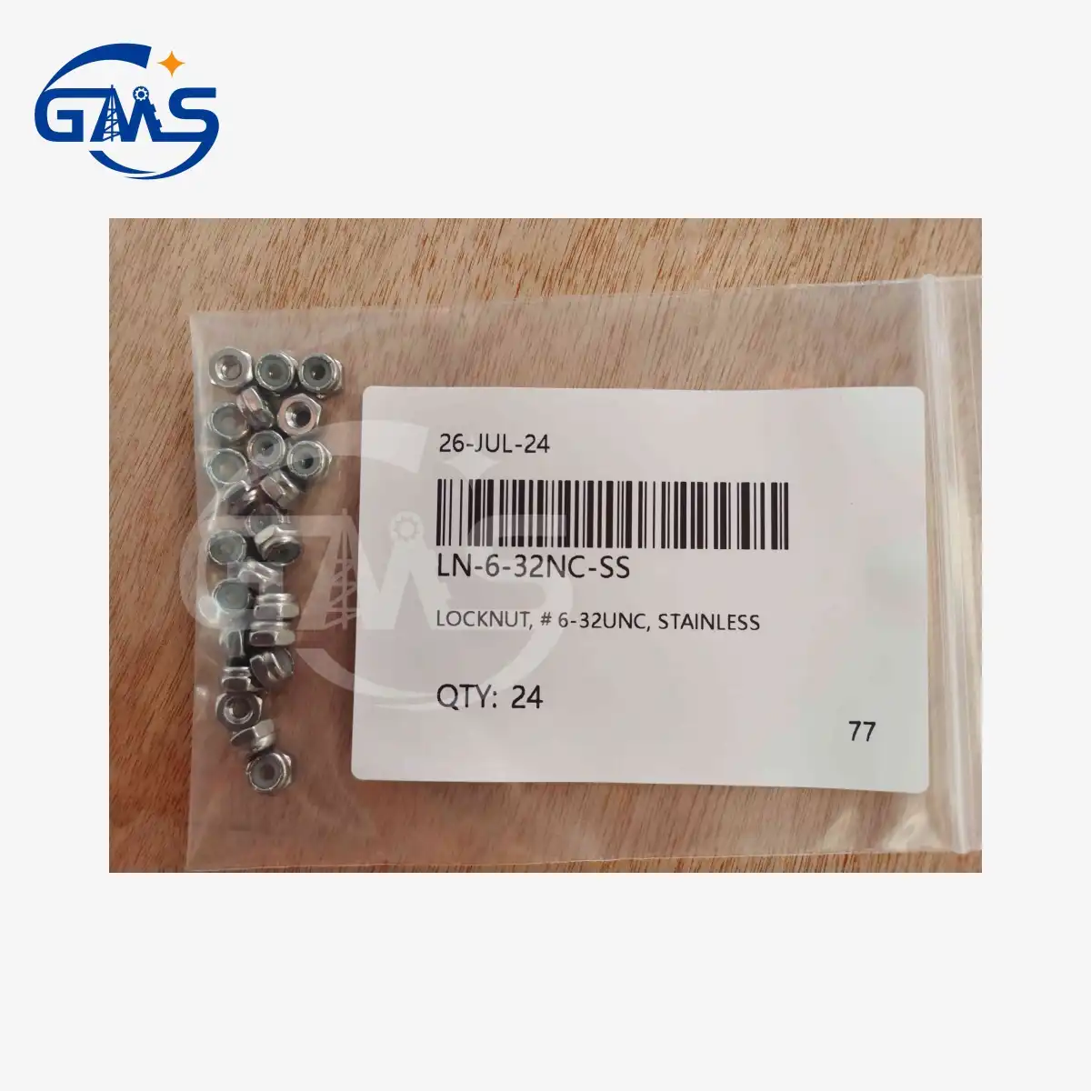 CONTRODADO, # 6-32UNC, ACCIAIO INOX LN-6-32NC-SS