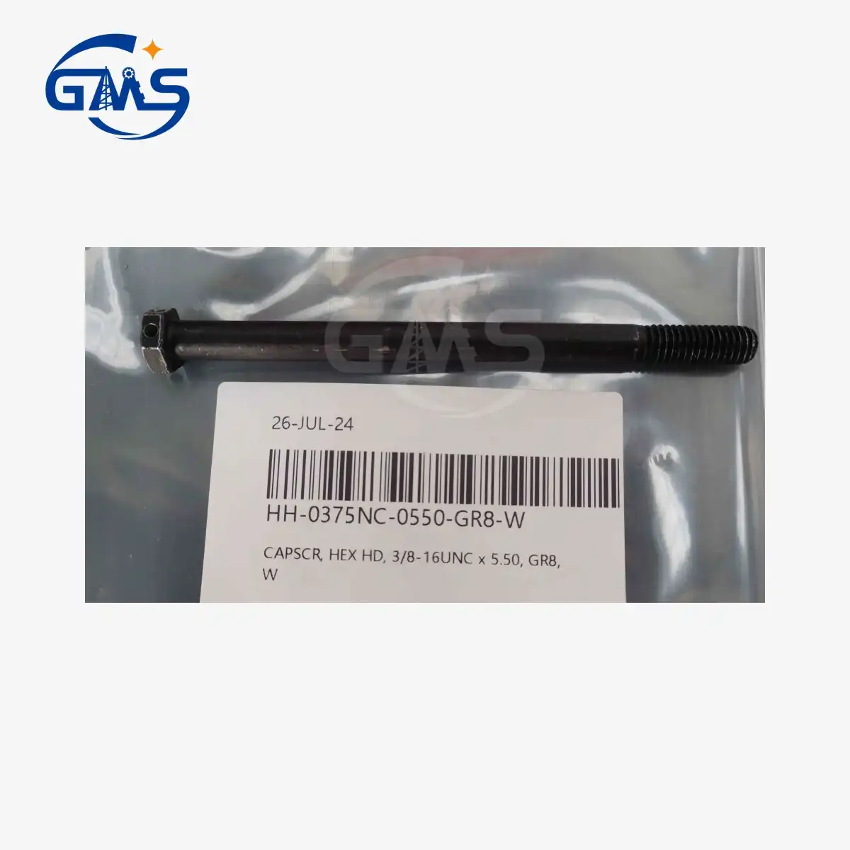 CAPSCR, HEX HD, 3/8-16UNC x 5.50, GR8, W HH-0375NC-0550-GR8-W