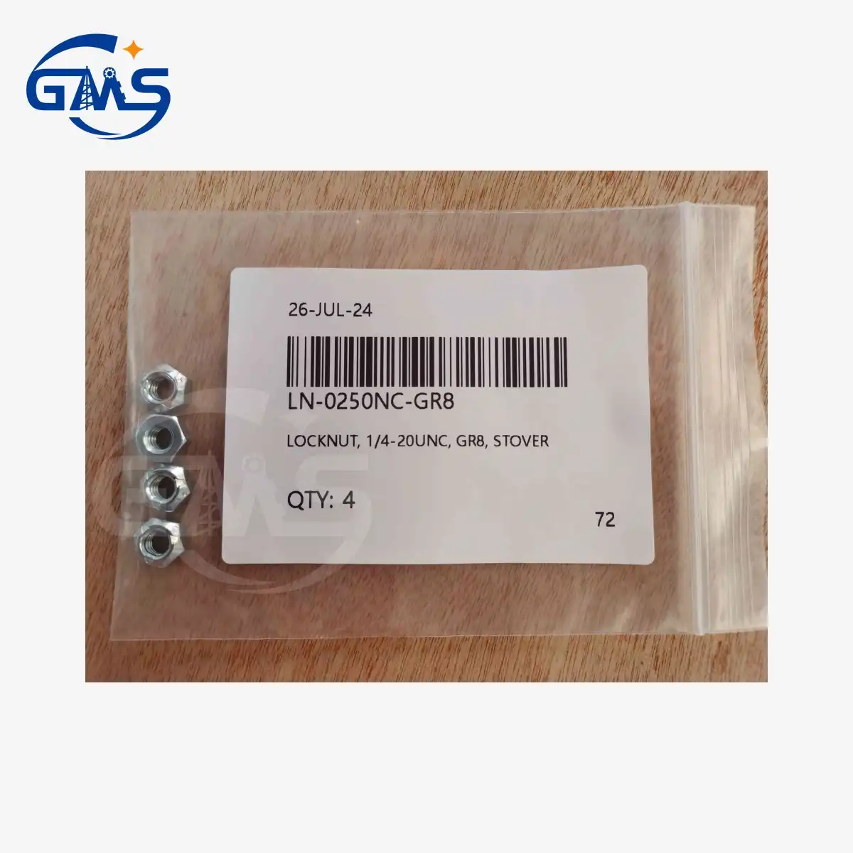 LOCKNUT, 1/4-20UNC, GR8, STOVER LN-0250NC-GR8