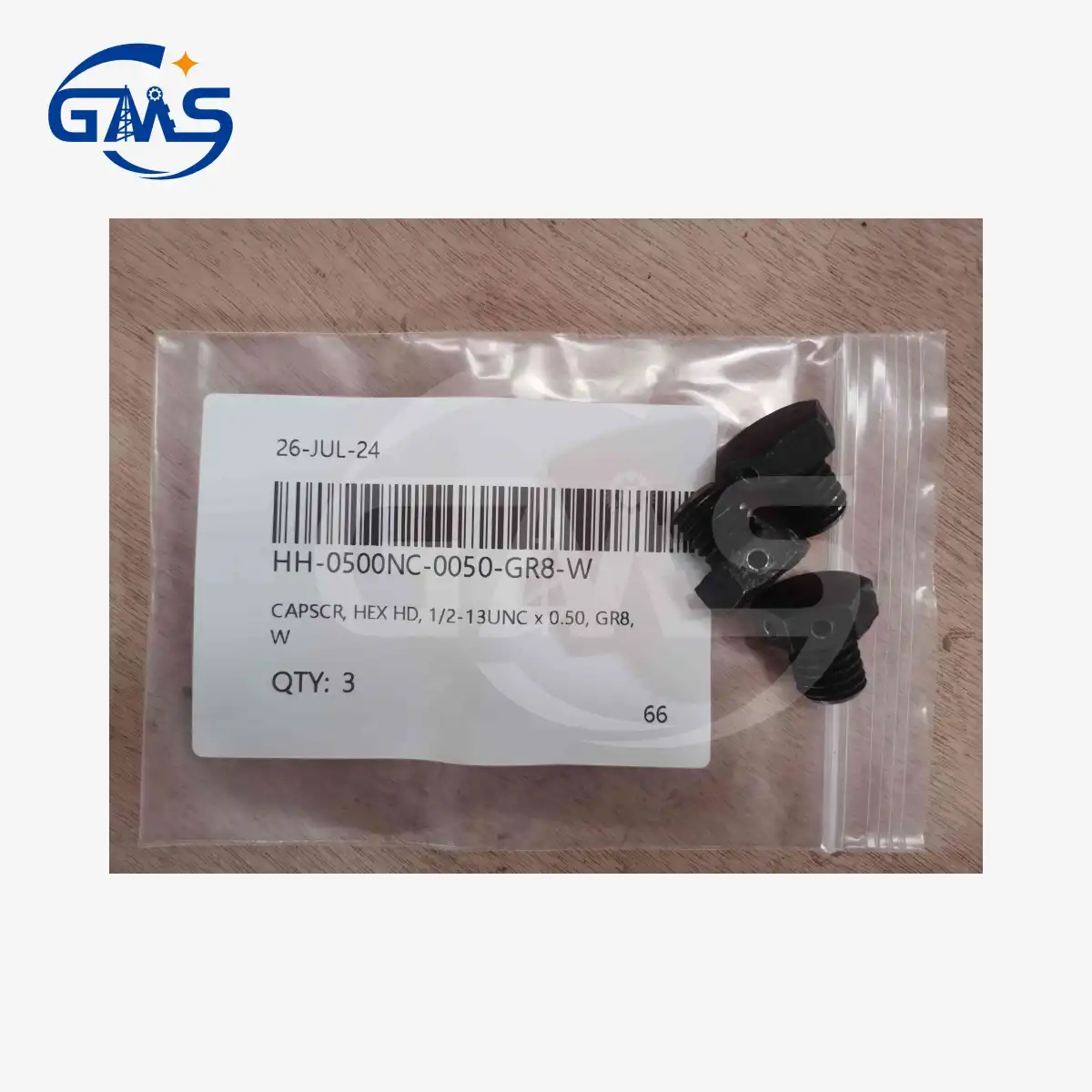 CAPSCR, HEX HD, 1/2-13UNC x 0.50, GR8, W. HH-0500NC-0050-GR8-W