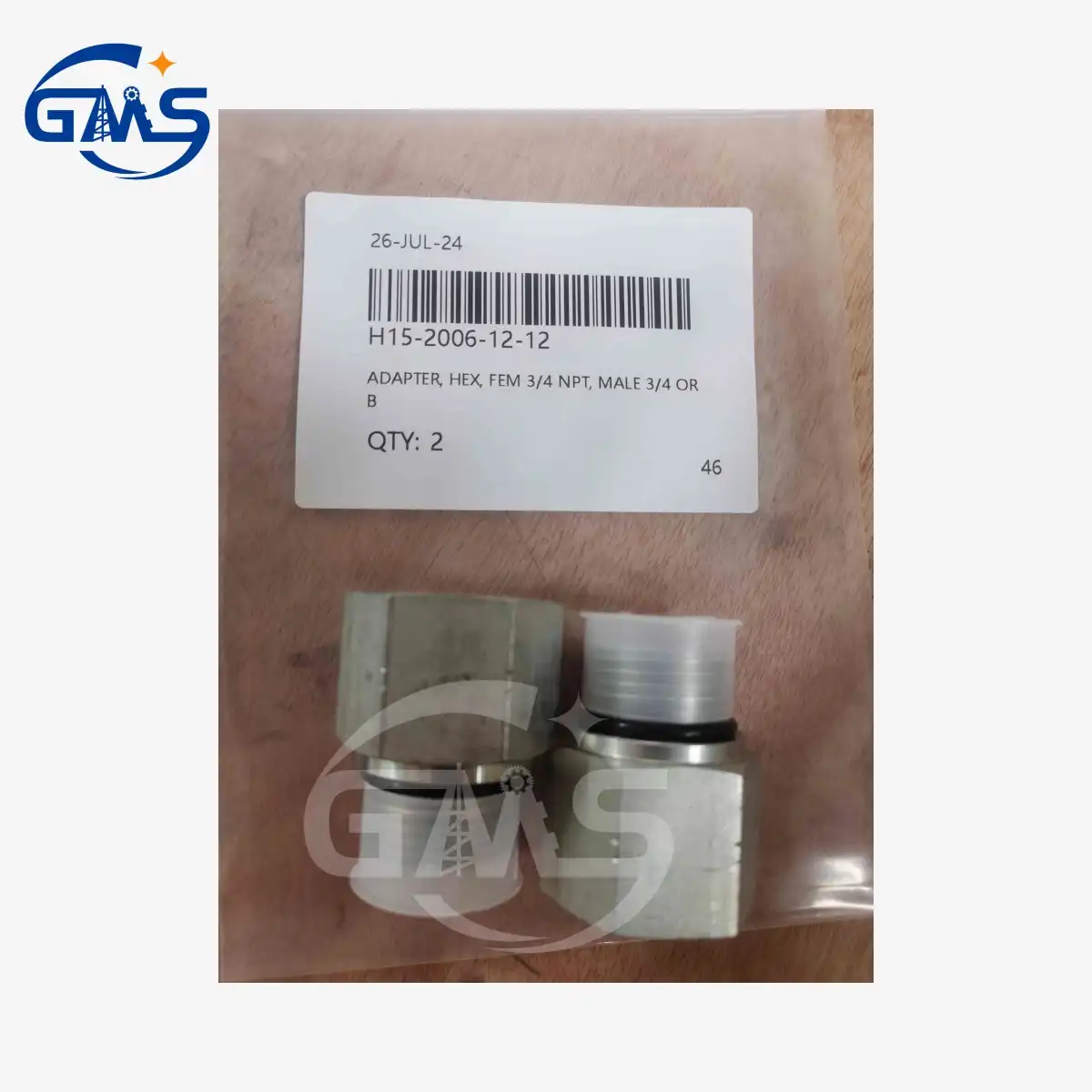 ADATTATORE, ESAGONALE, FEMMINA 3/4 NPT, MASCHIO 3/4 ORB H15-2006-12-12