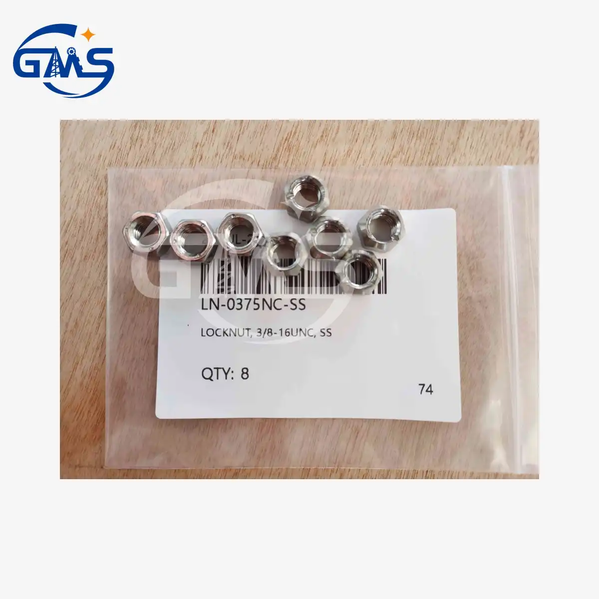 LOCKNUT, 3/8-16UNC, SS  LN-0375NC-SS