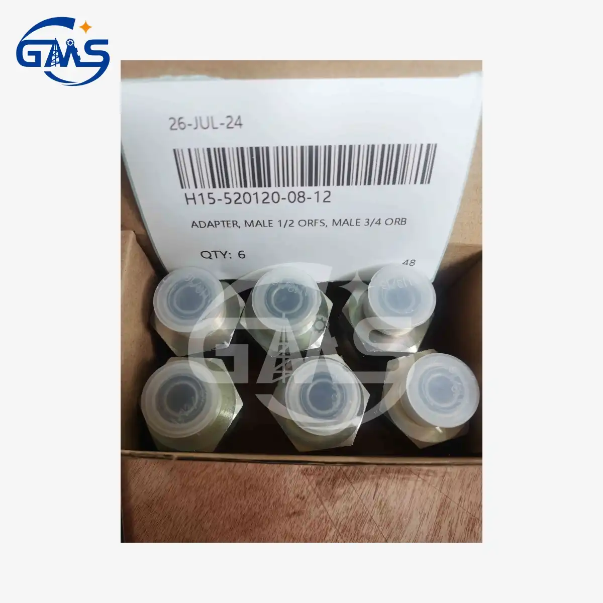 ADAPTER, MALE 1/2 ORFS, MALE 3/4 ORB H15-520120-08-12